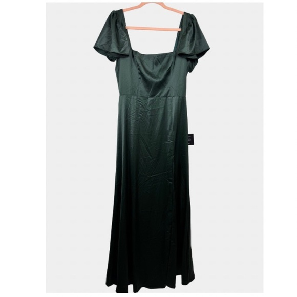 Lulus Emerald Green Square Neck Dress M - Picture 1 of 15